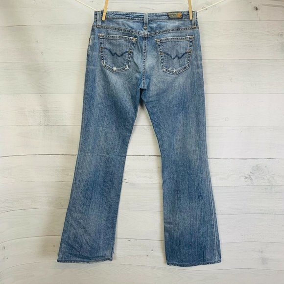 AG Adriano Goldshmied THE ANGEL Boot Cut Mid Rise Light Wash Denim Jeans Sz 28 R - Picture 7 of 10